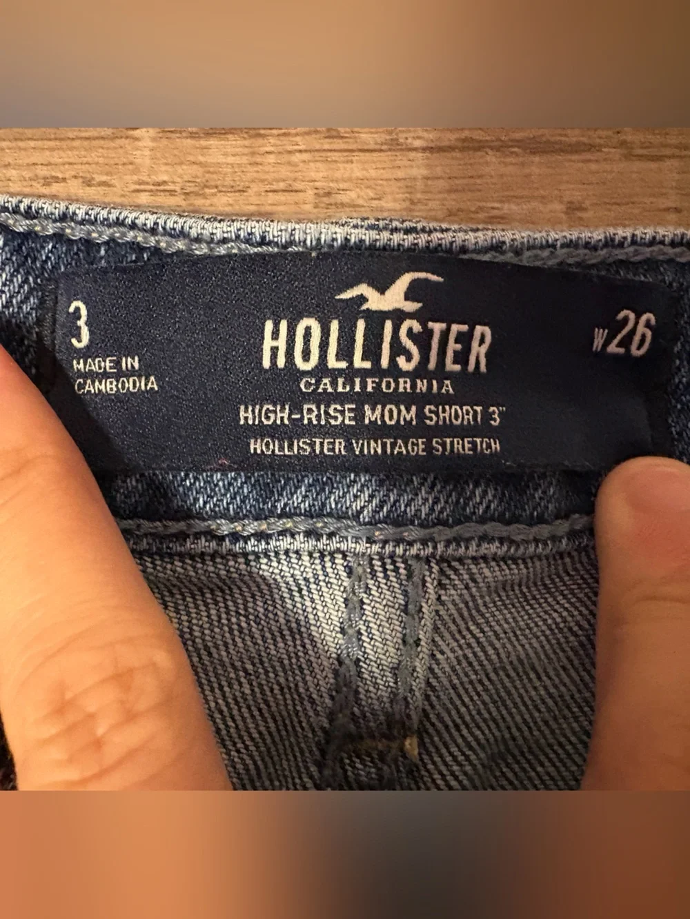 Hollister blue denim shorts